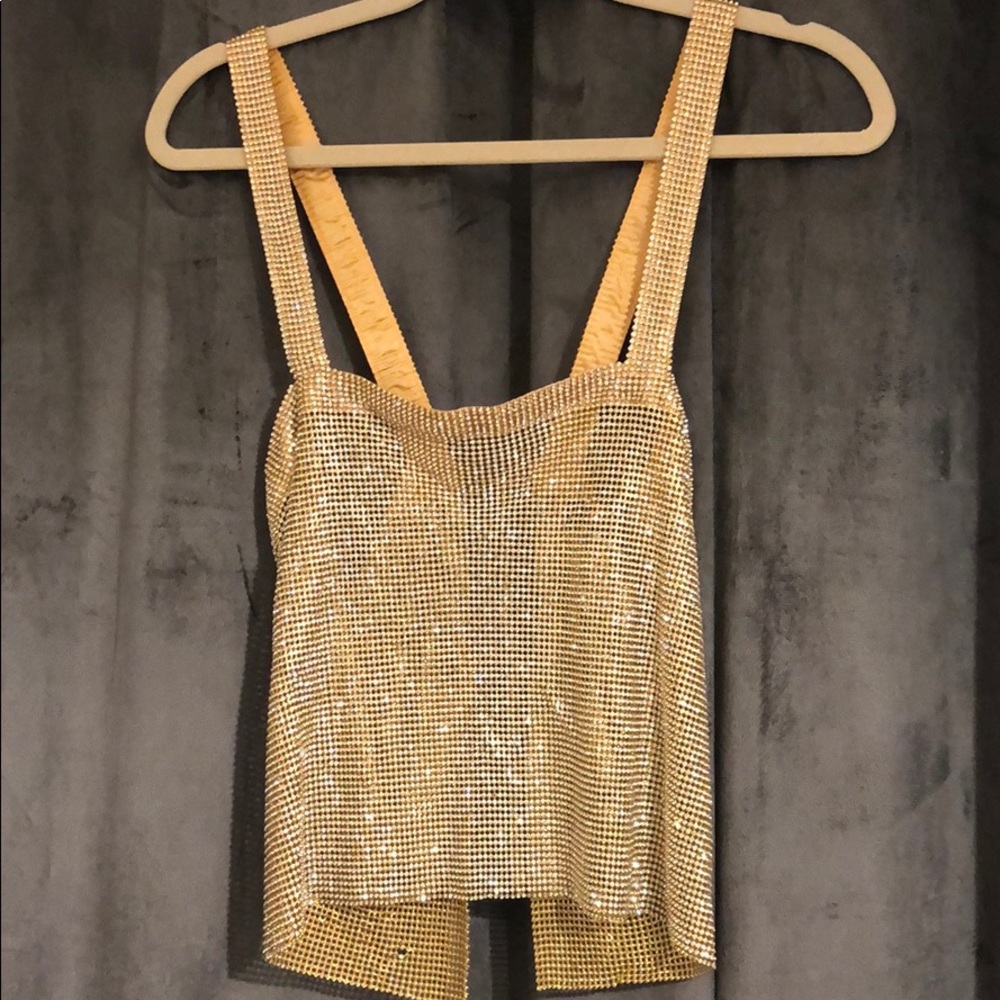 Akira Rhinestone Crop Top